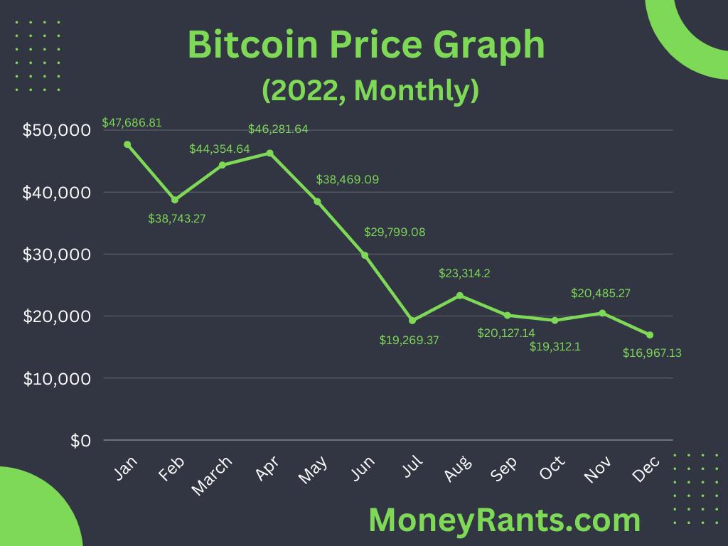 Bitcoin Price Graph, 2022, monthly